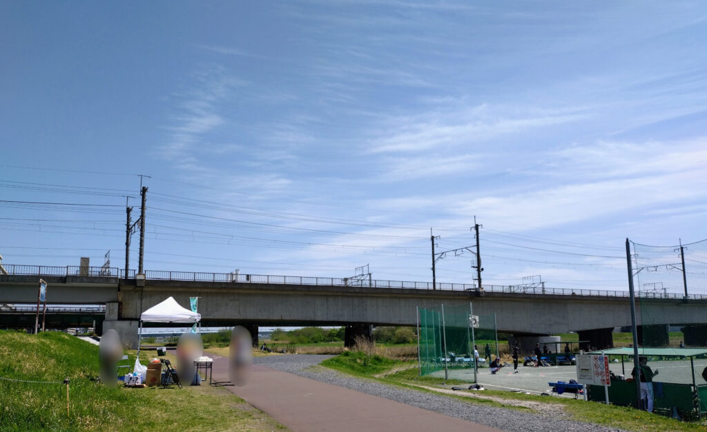 多摩川ネイチャーウォーク20km地点のエイドの写真