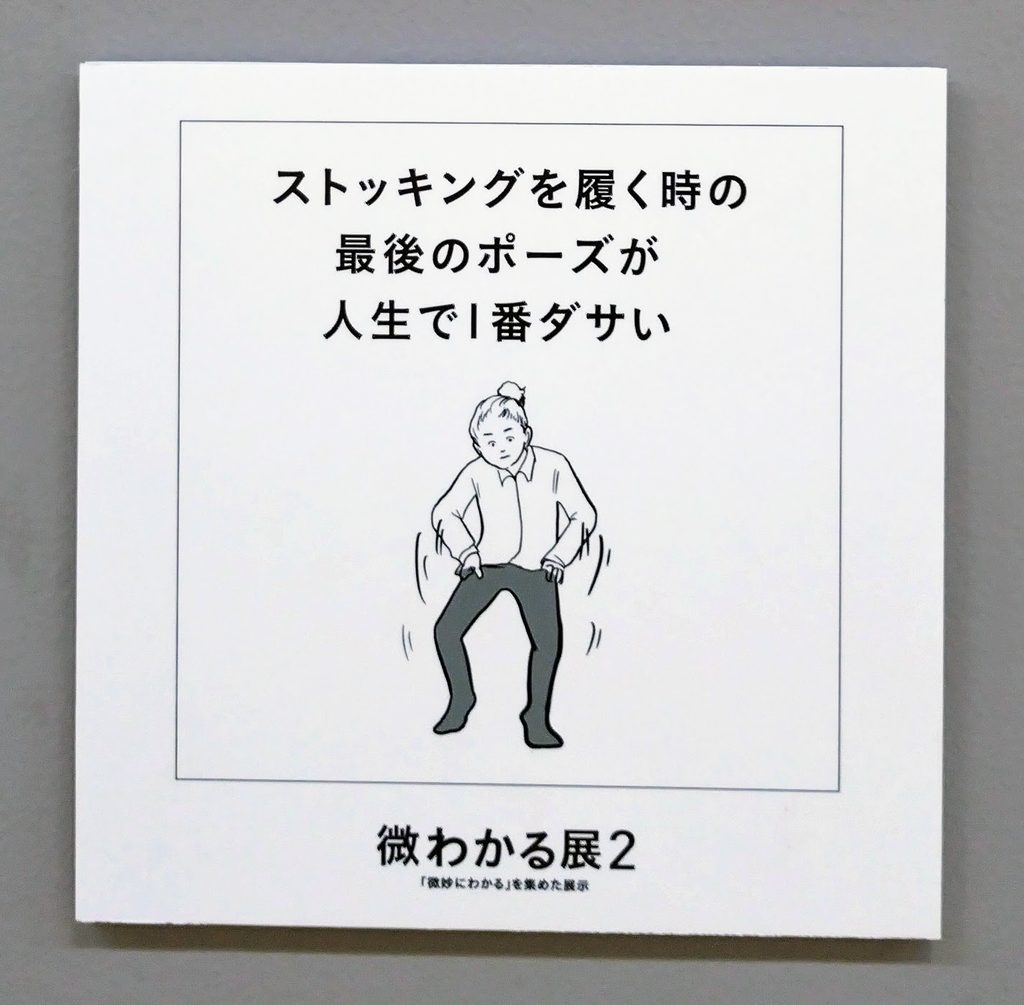 微わかる展で私が一番好きだった「ストッキングを履く時の最後のポーズが人生で一番ダサい」の展示の写真