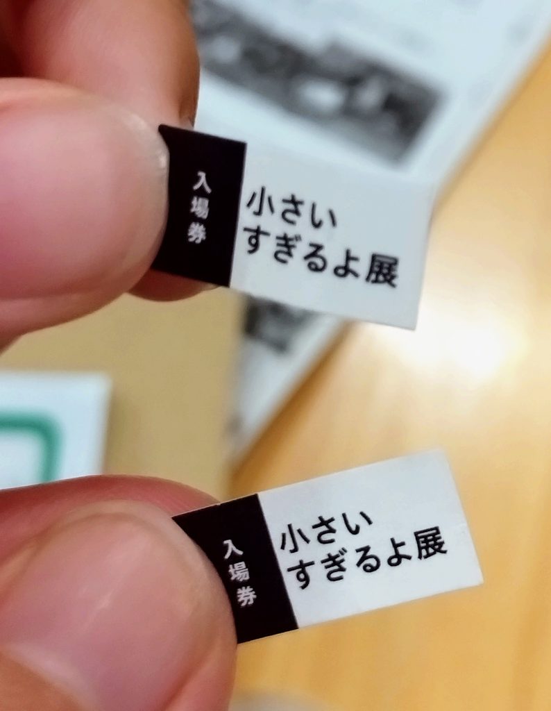 小さいすぎるよ展の小さすぎるチケットの写真